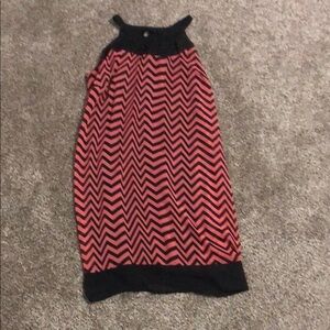 Enfocus Studio Black and Pink Zigzag Mini Dress